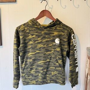 🦌Carhartt Boys Camo Hoodie Sweatshirt | Size S 8–10 💚